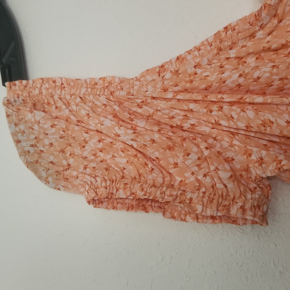 H&M: Off The Shoulder Orange And White Floral Dress - Picture 7 of 8